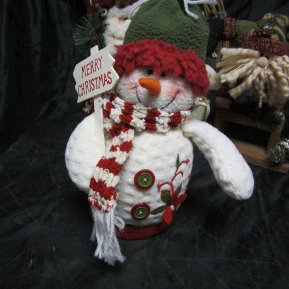 RUSTIC CHRISTMAS DECORATIONS SOME VINTAGE SANTA & SNOWMAN SET OF 5 - Picture 5 of 11